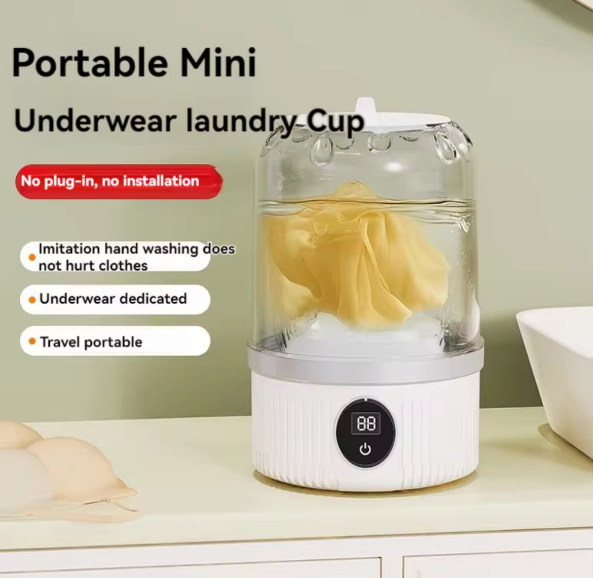 Mini lave-linge pour sous-vêtements et chaussettes – Rechargeable USB